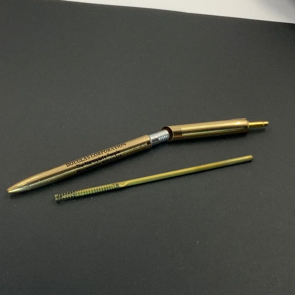 Vintage Ready-Riter Gold Tone Ballpoint Pen Douglas Corporation Advertising USA